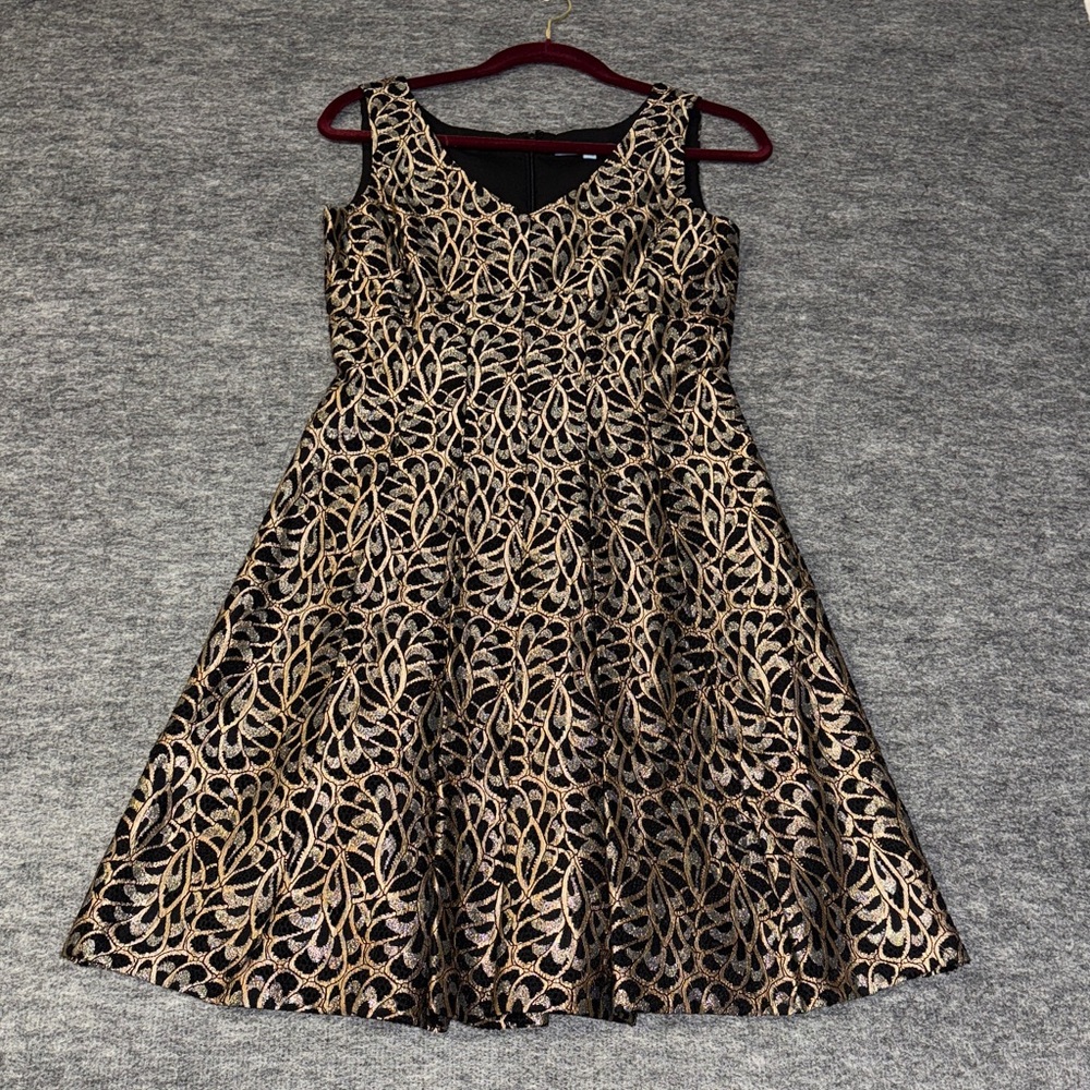 ANTONIO MELANI Black and Gold Mini Dress size 4